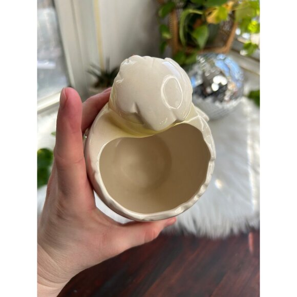 Vintage Easter cracked egg baby chicken planter yellow cute kitschy decor - Picture 7 of 7